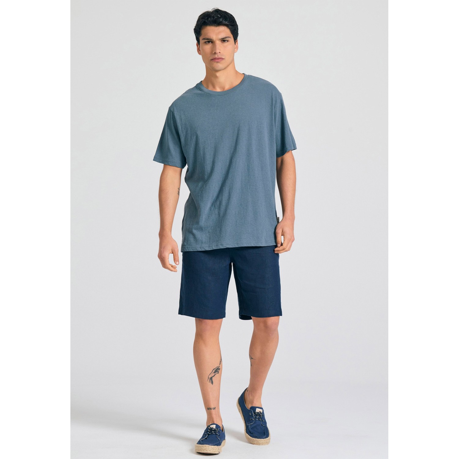 Relaxed fit linen blend t-shirt