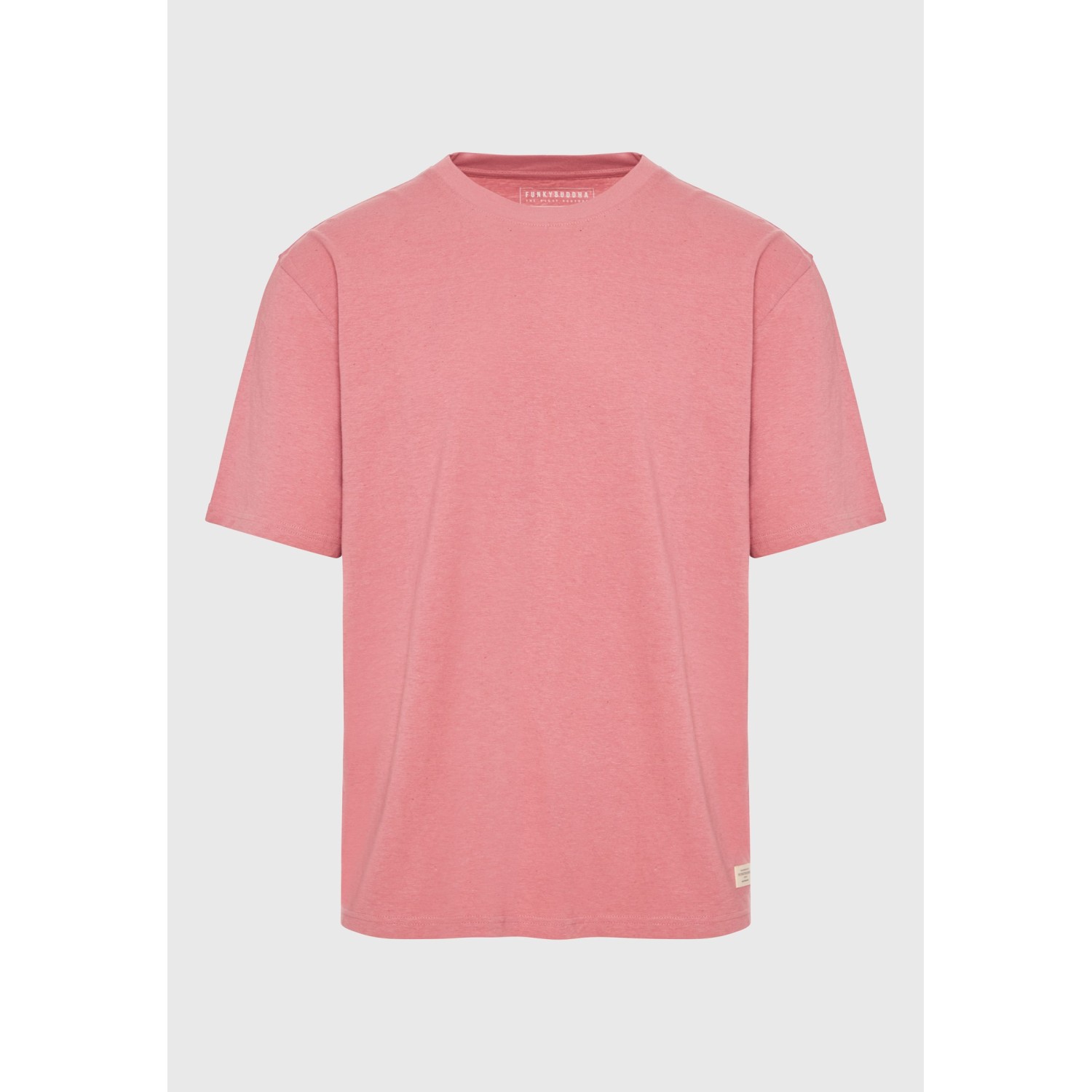 Relaxed fit linen blend μονόχρωμο t-shirt Relaxed fit linen blend μονόχρωμο t-shirt