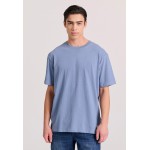 Relaxed fit linen blend μονόχρωμο t-shirt