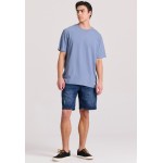 Relaxed fit linen blend μονόχρωμο t-shirt