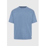 Relaxed fit linen blend μονόχρωμο t-shirt