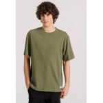 Relaxed fit linen blend μονόχρωμο t-shirt