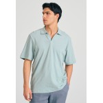 Relaxed fit linen blend μπλούζα πόλο