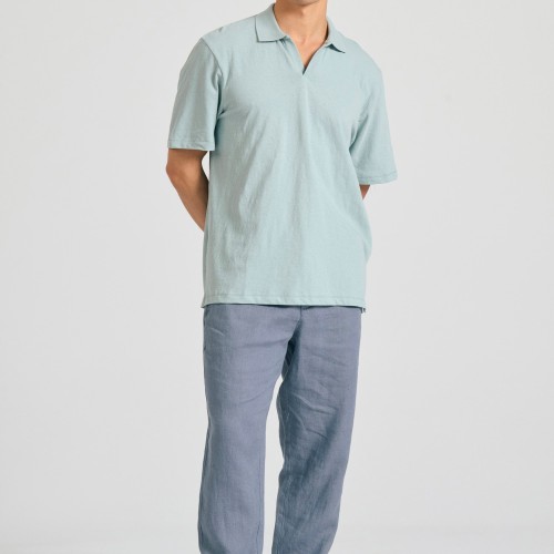 Relaxed fit linen blend μπλούζα πόλο Relaxed fit linen blend μπλούζα πόλο