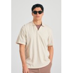 Relaxed fit linen blend μπλούζα πόλο