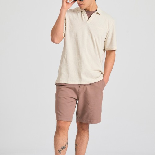 Relaxed fit linen blend μπλούζα πόλο Relaxed fit linen blend μπλούζα πόλο