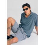 Relaxed fit linen blend μπλούζα πόλο