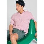 Relaxed fit linen blend μπλούζα πόλο
