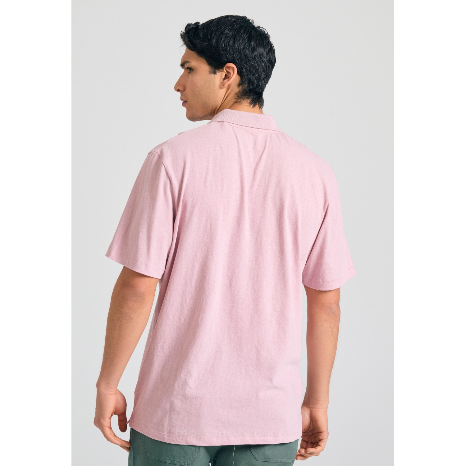 Relaxed fit linen blend μπλούζα πόλο