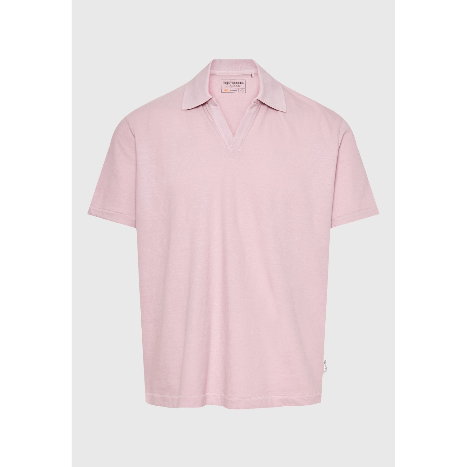 Relaxed fit linen blend μπλούζα πόλο