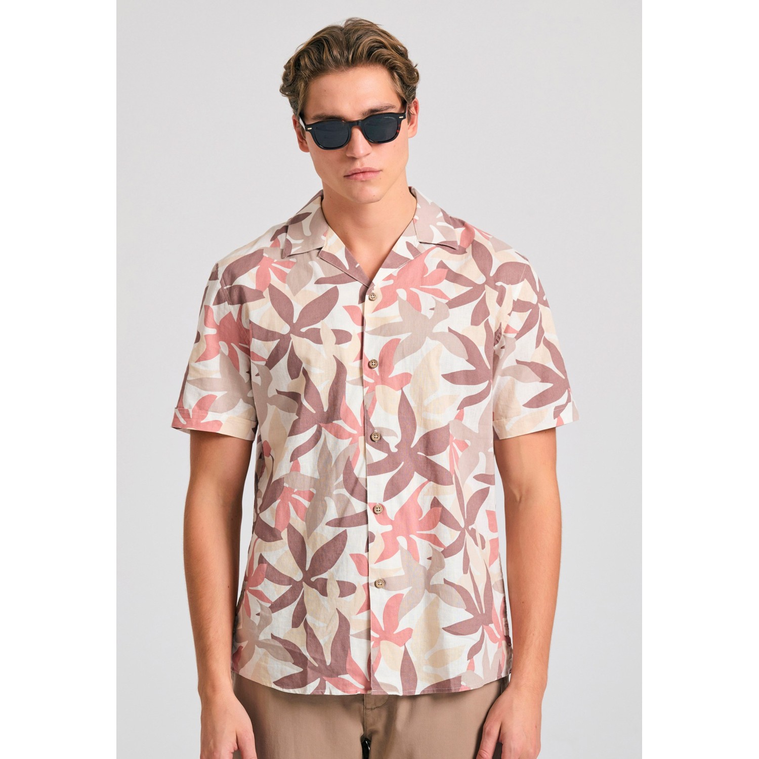 Relaxed fit linen blend φλοράλ πουκάμισο Relaxed fit linen blend φλοράλ πουκάμισο