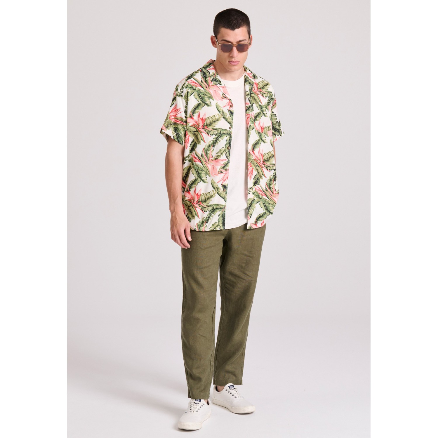 Relaxed fit resort πουκάμισο με φλοράλ τύπωμα