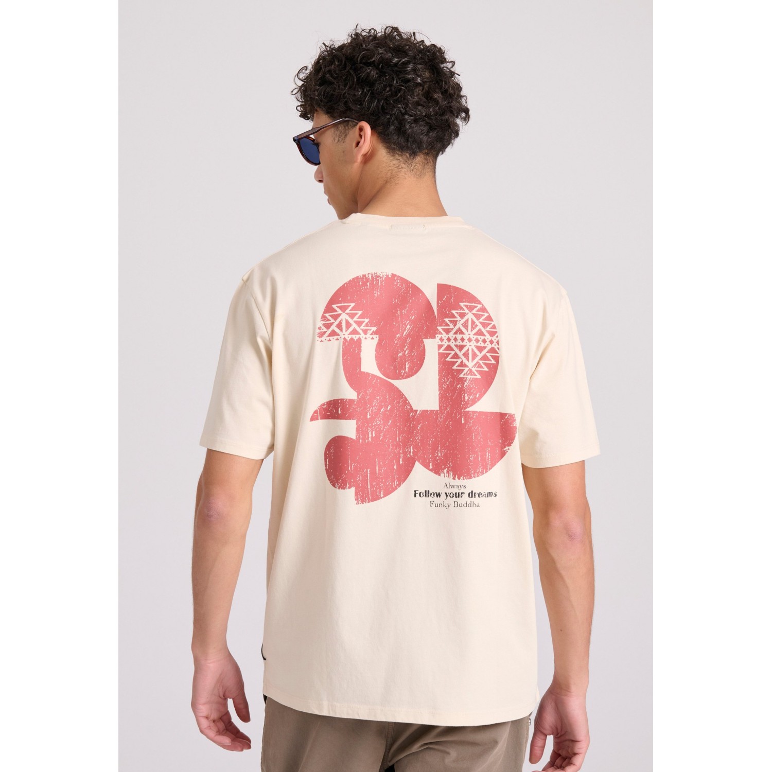 Relaxed fit t-shirt με abstract τύπωμα από οργανικ Relaxed fit t-shirt με abstract τύπωμα από οργανικ
