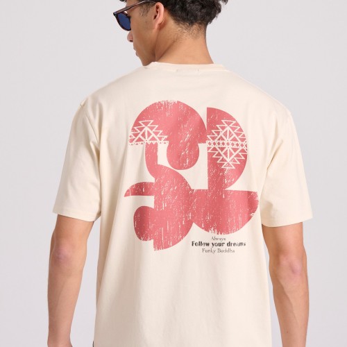 Relaxed fit t-shirt με abstract τύπωμα από οργανικ Relaxed fit t-shirt με abstract τύπωμα από οργανικ