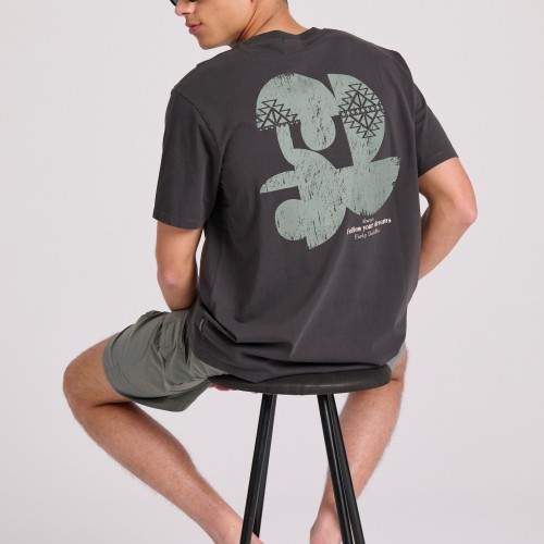 Relaxed fit t-shirt με abstract τύπωμα από οργανικ