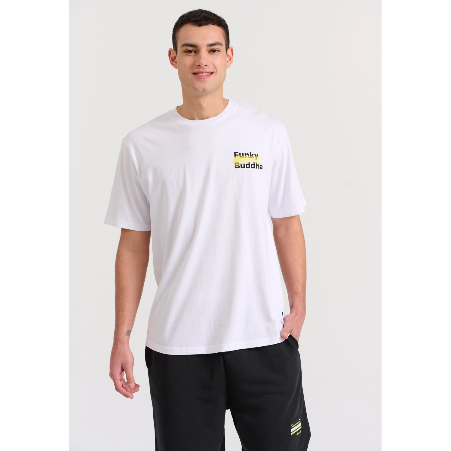 Relaxed fit t-shirt με brushed τύπωμα στην πλάτη Relaxed fit t-shirt με brushed τύπωμα στην πλάτη