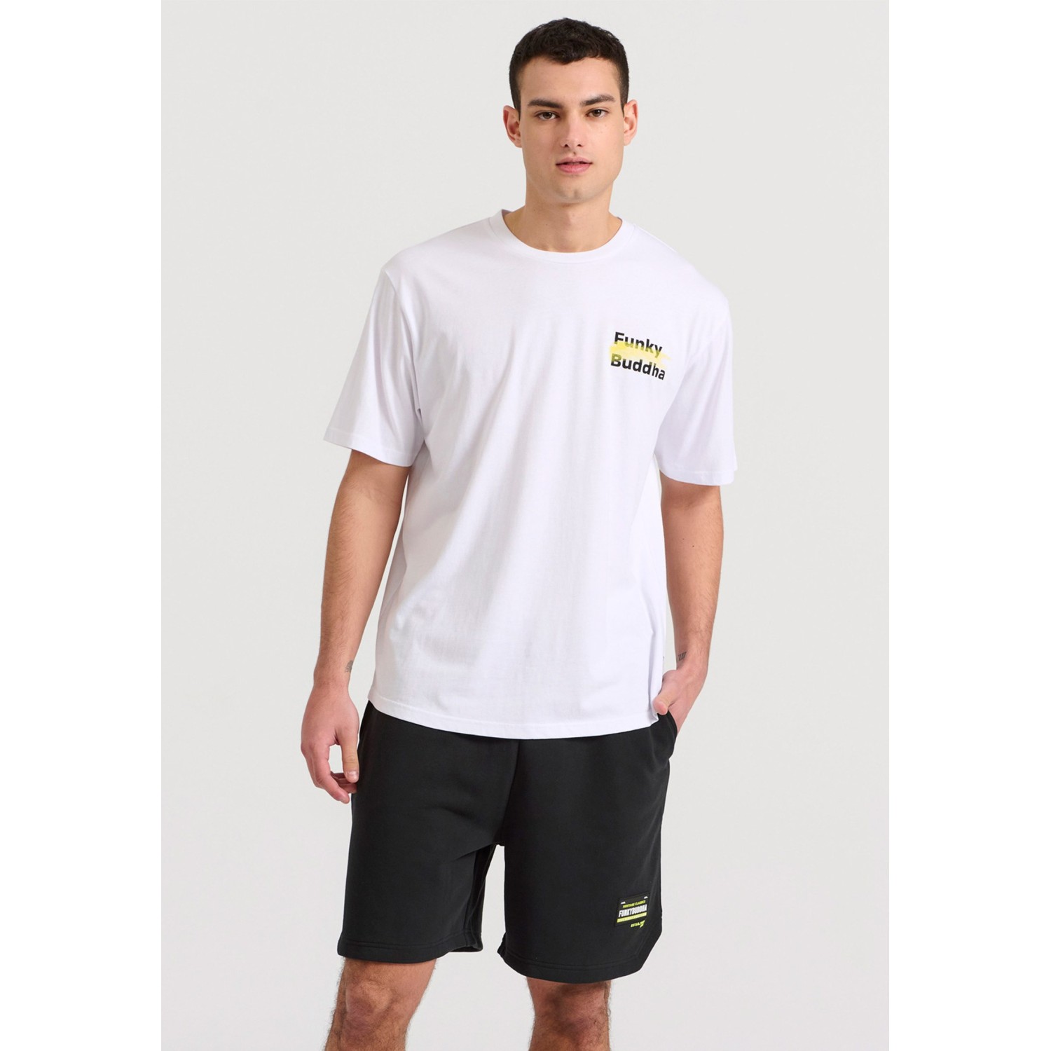 Relaxed fit t-shirt με brushed τύπωμα στην πλάτη Relaxed fit t-shirt με brushed τύπωμα στην πλάτη