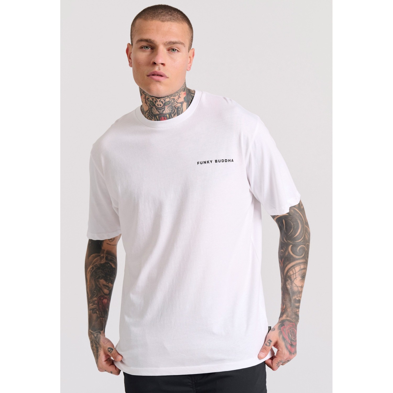 Relaxed fit t-shirt με embossed τύπωμα στην πλάτη Relaxed fit t-shirt με embossed τύπωμα στην πλάτη