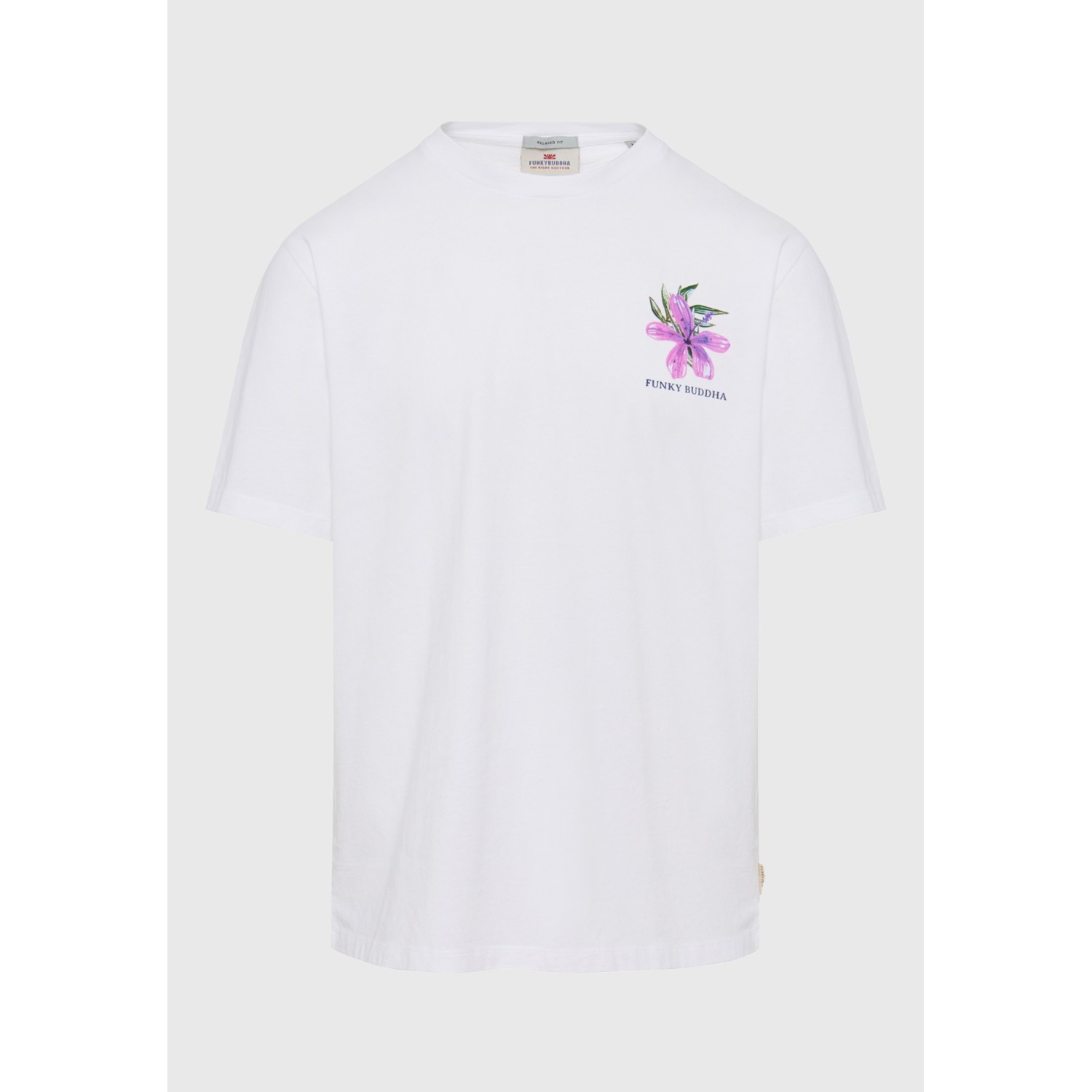 Relaxed fit t-shirt με floral frame τύπωμα