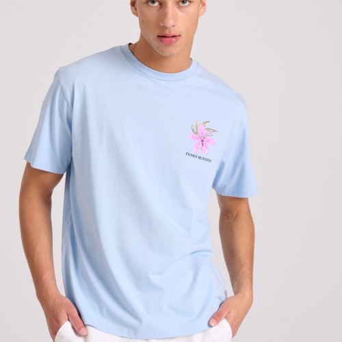 Relaxed fit t-shirt με floral frame τύπωμα