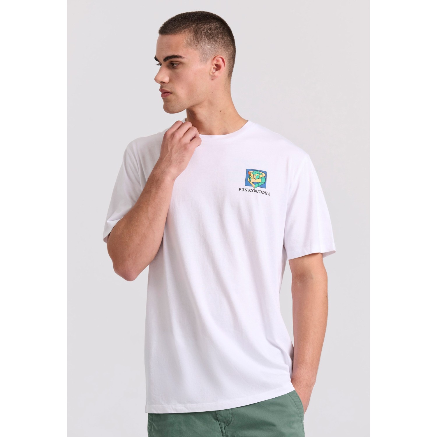 Relaxed fit t-shirt με retro τύπωμα στην πλάτη