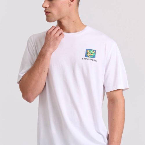 Relaxed fit t-shirt με retro τύπωμα στην πλάτη