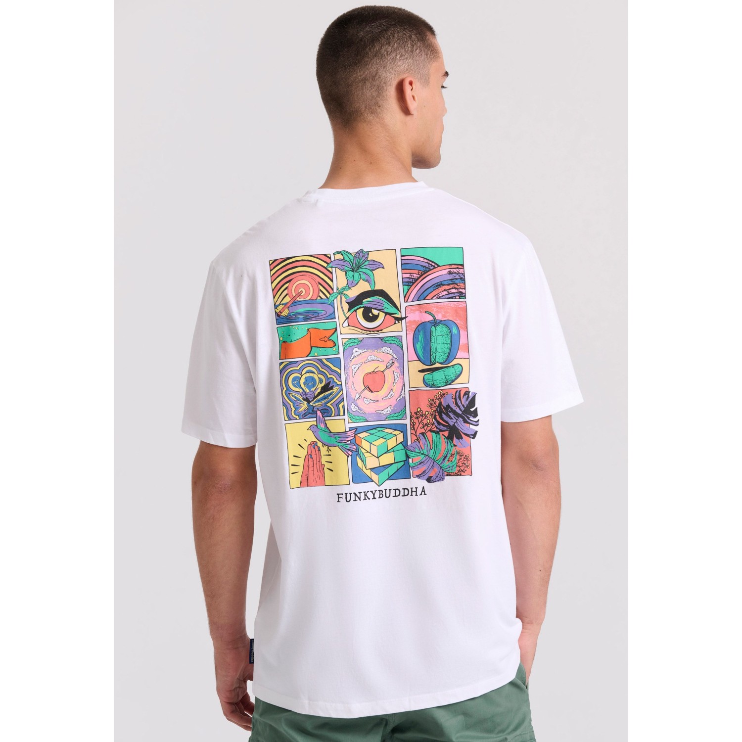 Relaxed fit t-shirt με retro τύπωμα στην πλάτη