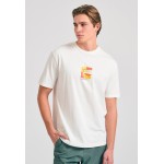 Relaxed fit t-shirt με retro τύπωμα στην πλάτη