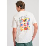Relaxed fit t-shirt με retro τύπωμα στην πλάτη