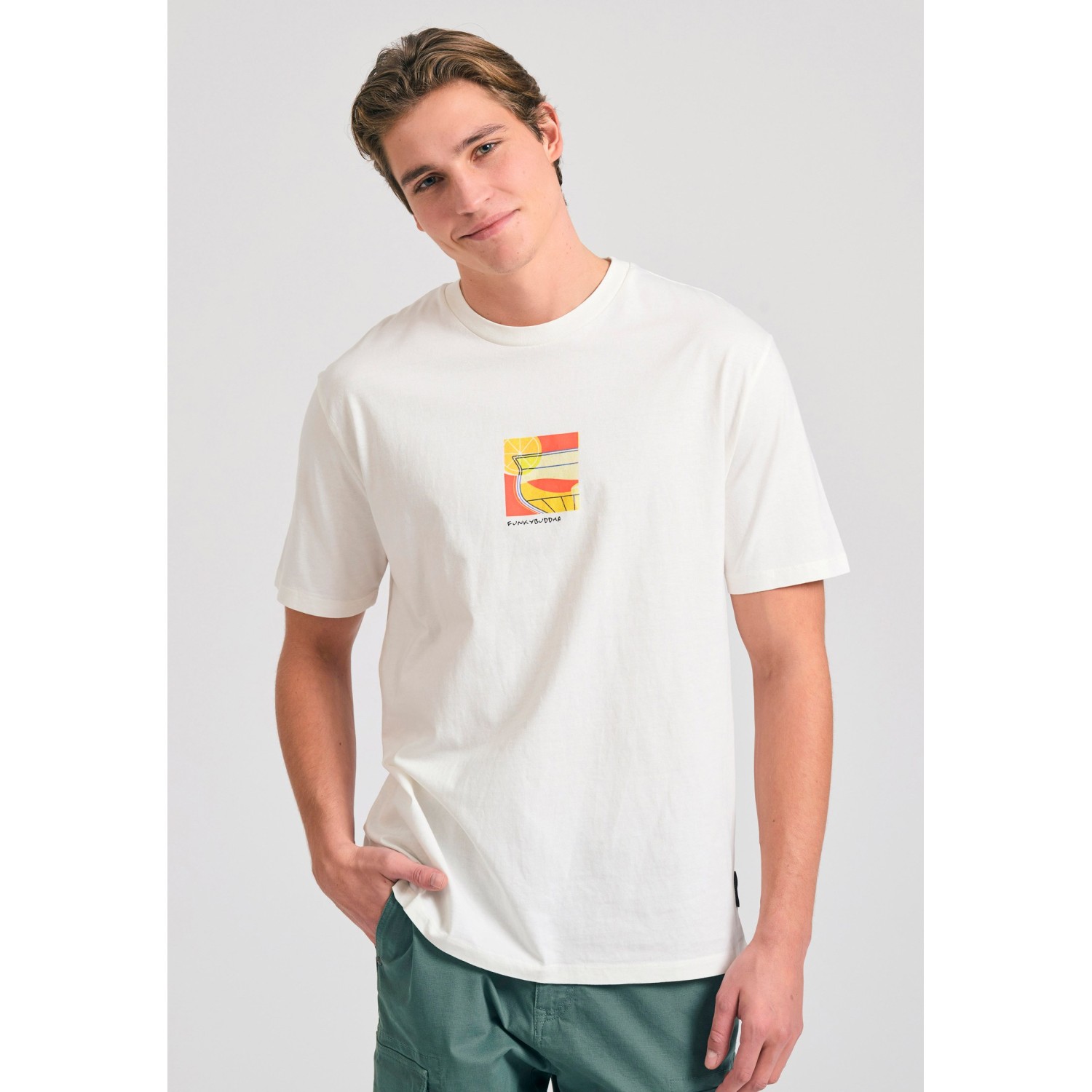 Relaxed fit t-shirt με retro τύπωμα στην πλάτη