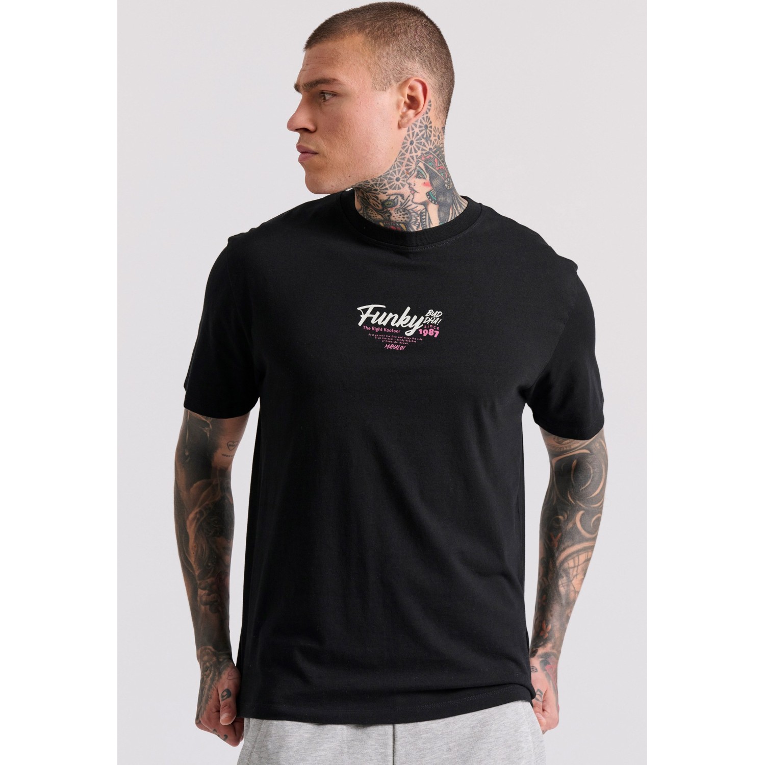 Relaxed fit t-shirt με surf τύπωμα στην πλάτη