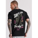 Relaxed fit t-shirt με surf τύπωμα στην πλάτη