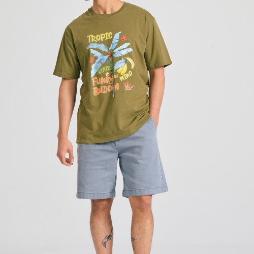 Relaxed fit t-shirt με tropical τύπωμα Relaxed fit t-shirt με tropical τύπωμα