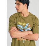Relaxed fit t-shirt με tropical τύπωμα