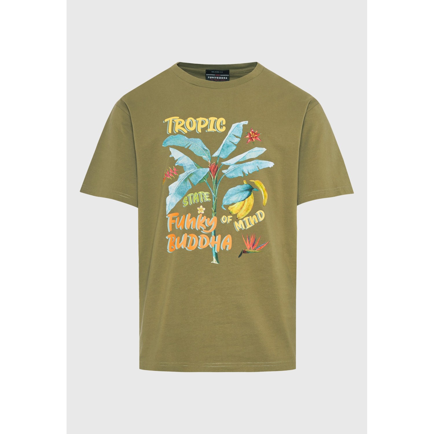 Relaxed fit t-shirt με tropical τύπωμα