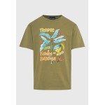 Relaxed fit t-shirt με tropical τύπωμα
