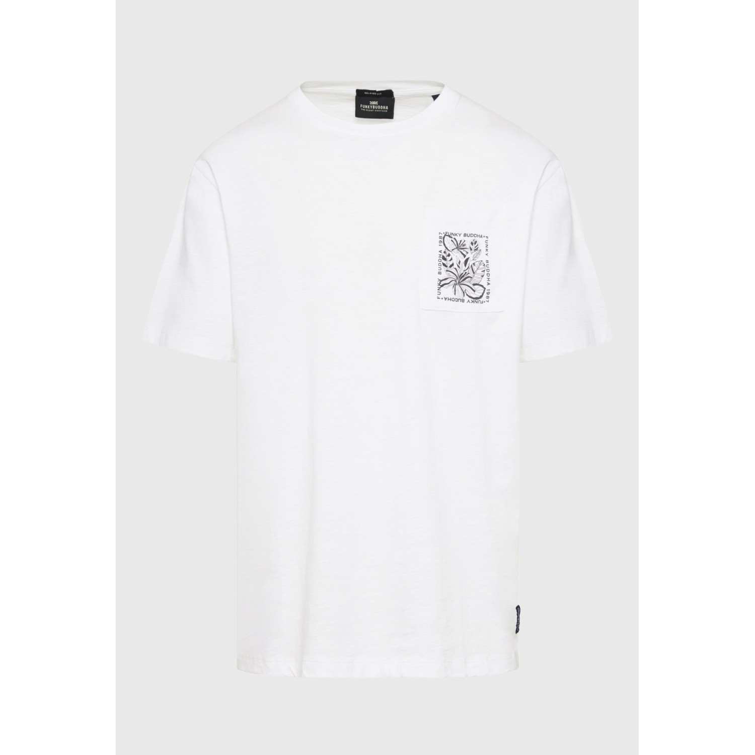 Relaxed fit t-shirt με tropical τύπωμα στην πλάτη Relaxed fit t-shirt με tropical τύπωμα στην πλάτη