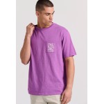 Relaxed fit t-shirt με tropical τύπωμα στην πλάτη