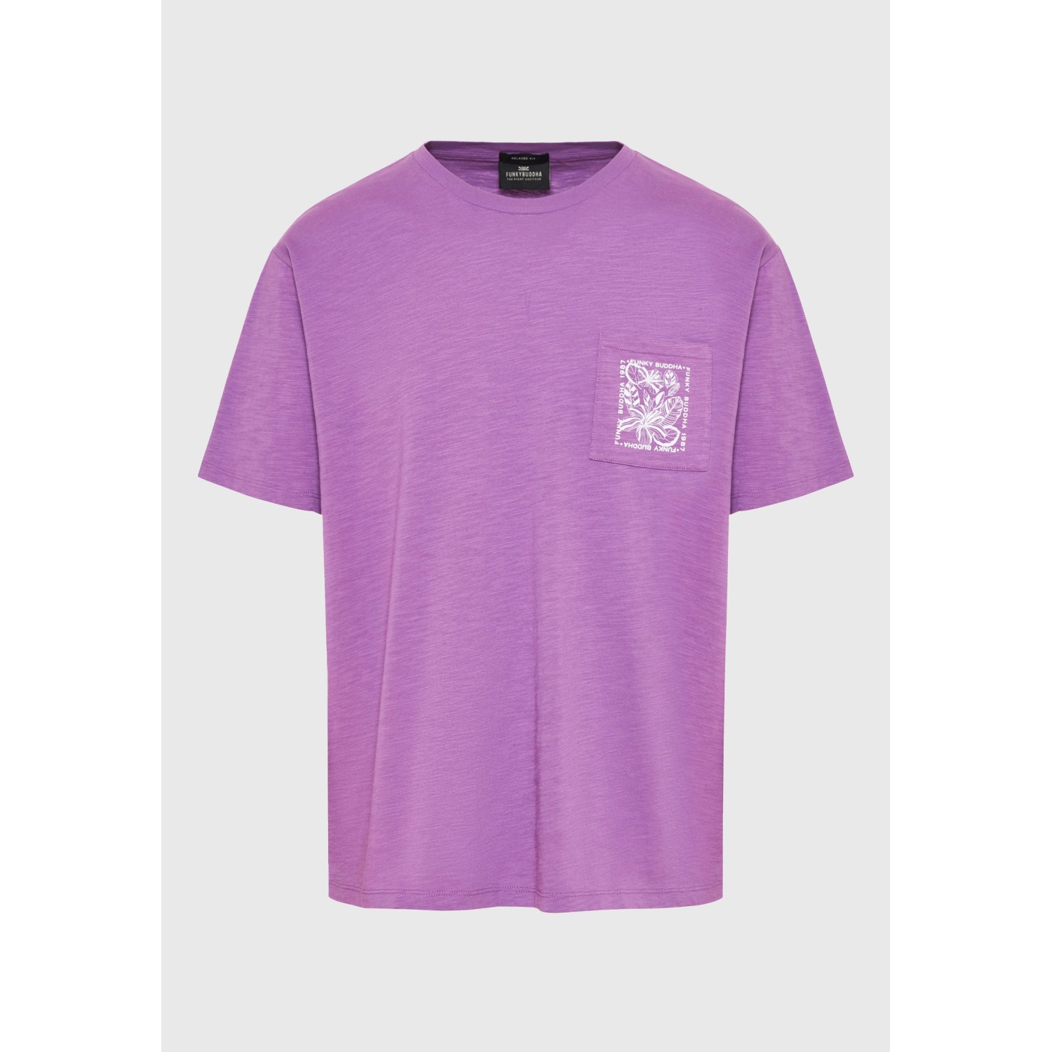 Relaxed fit t-shirt με tropical τύπωμα στην πλάτη