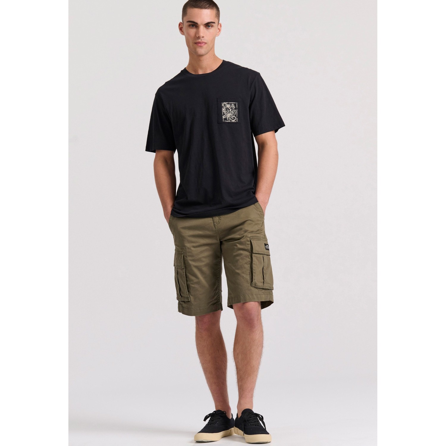Relaxed fit t-shirt με tropical τύπωμα στην πλάτη