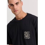 Relaxed fit t-shirt με tropical τύπωμα στην πλάτη