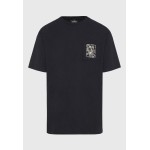Relaxed fit t-shirt με tropical τύπωμα στην πλάτη