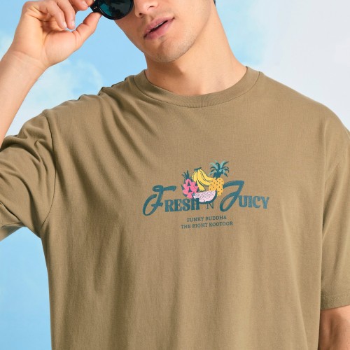 Relaxed fit t-shirt με τύπωμα στην πλάτη