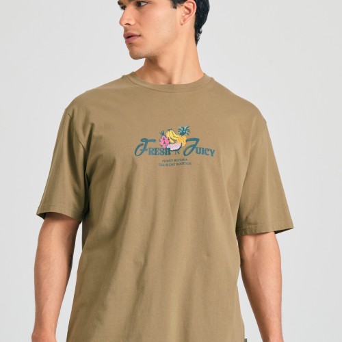 Relaxed fit t-shirt με τύπωμα στην πλάτη Relaxed fit t-shirt με τύπωμα στην πλάτη