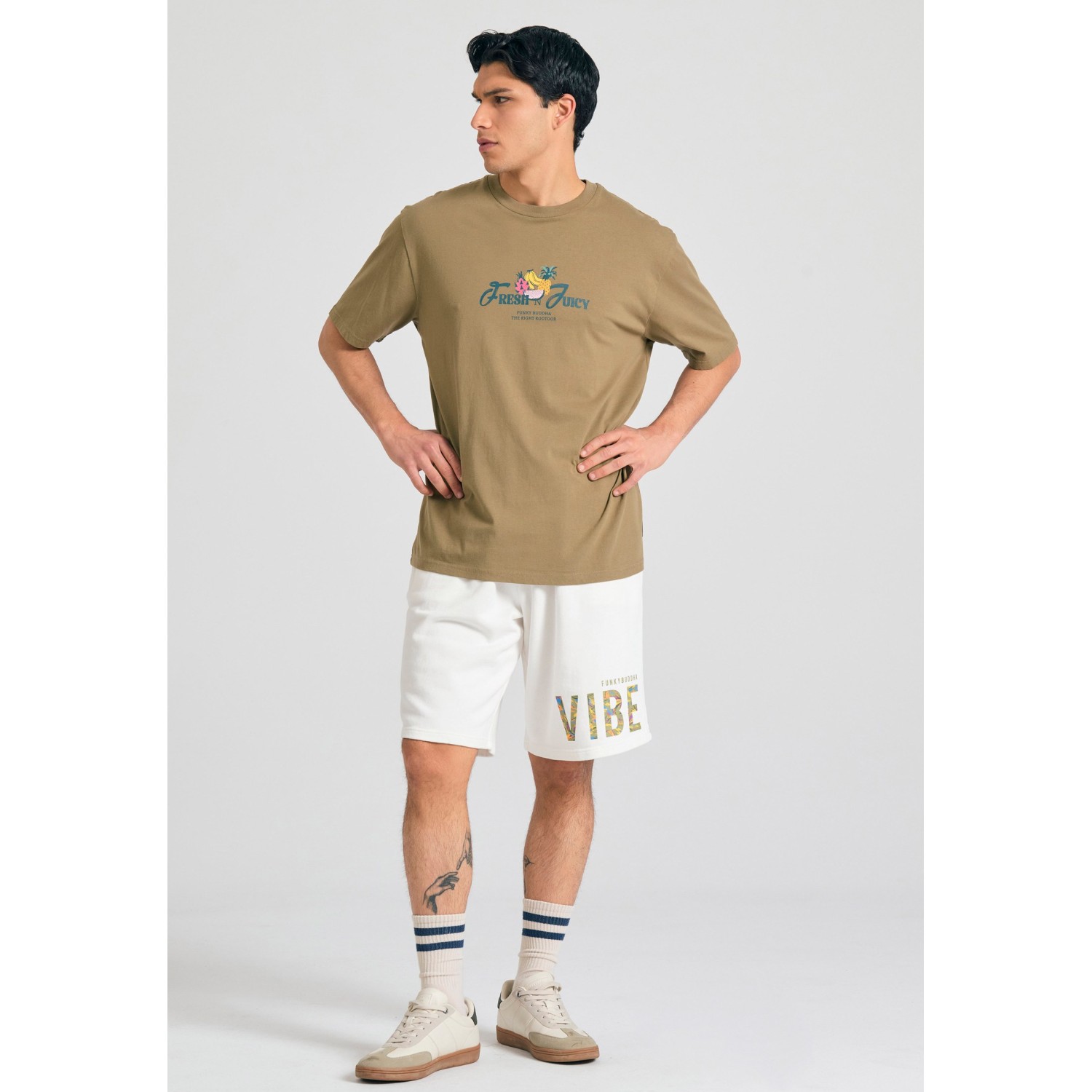 Relaxed fit t-shirt με τύπωμα στην πλάτη