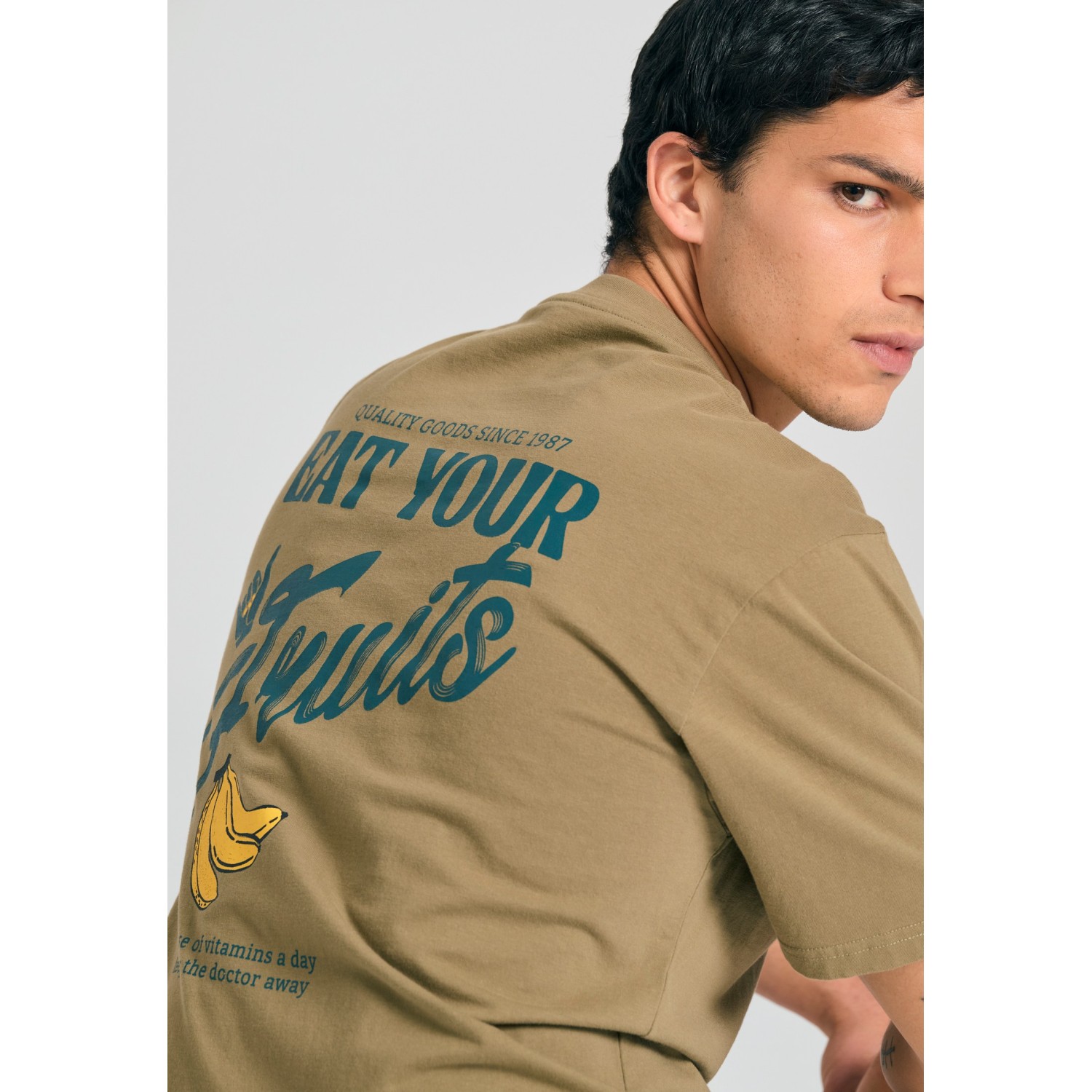 Relaxed fit t-shirt με τύπωμα στην πλάτη