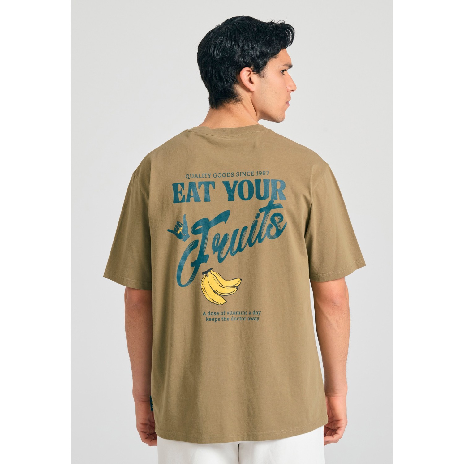 Relaxed fit t-shirt με τύπωμα στην πλάτη