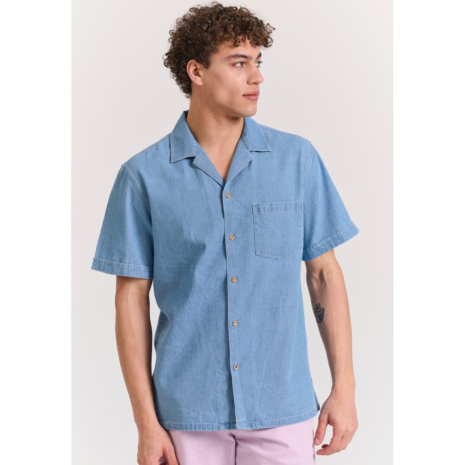 Relaxed fit ανδρικό denim πουκάμισο