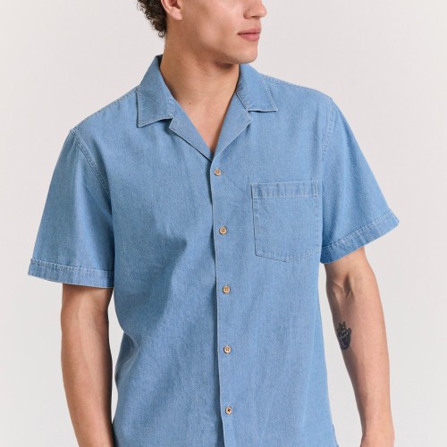 Relaxed fit ανδρικό denim πουκάμισο