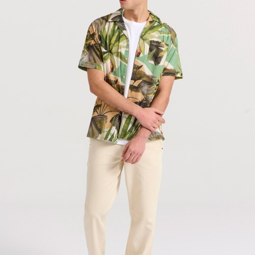 Relaxed fit εμπριμέ tropical πουκάμισο